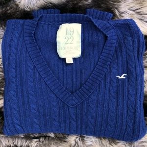Classic Navy Hollister V-Neck Sweater